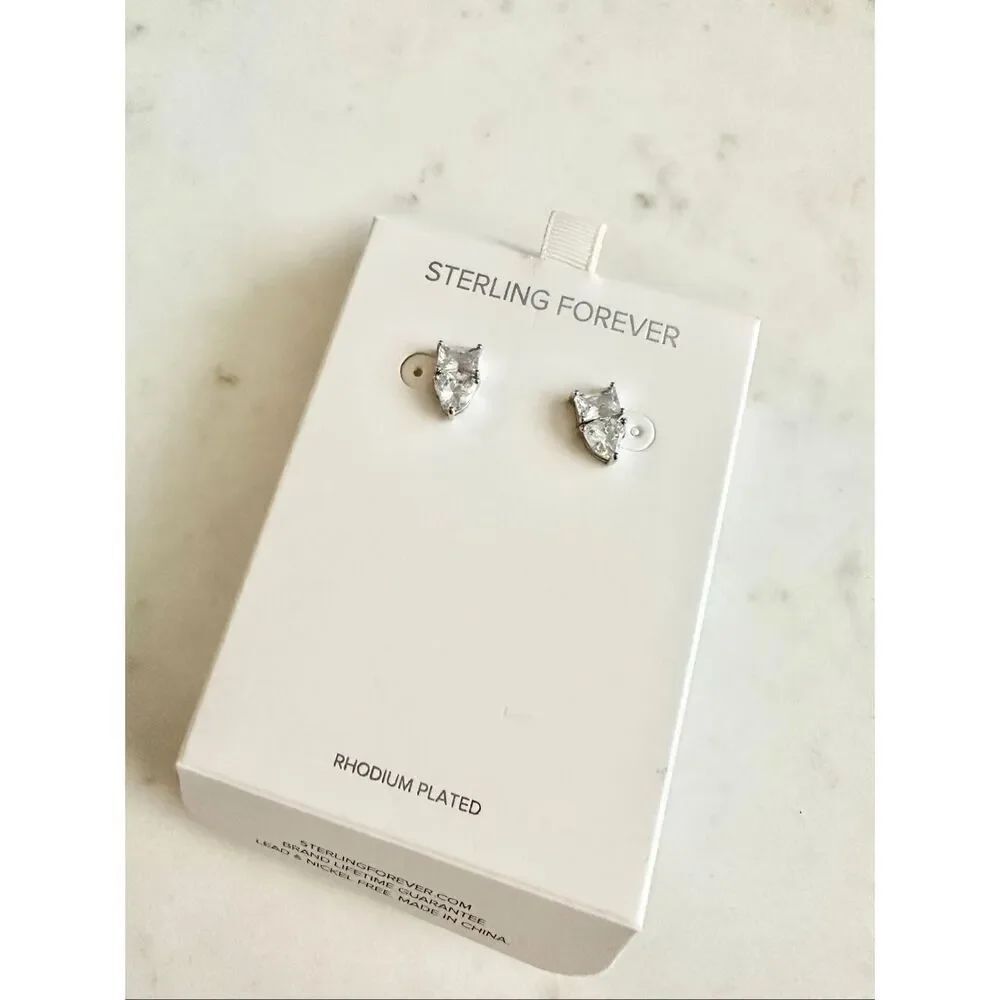 Sterling forever cubic zirconia stud earrings